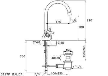 ITALICA 3217P - 1 hole washbasin tap by RUBINETTERIE STELLA - view 3